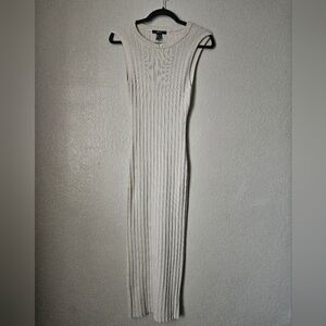 Forever 21 Cream ribbed dress